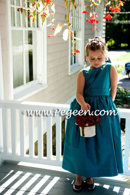Spruce blue flower girl dress style 318 - Pegeen Classics Style 318