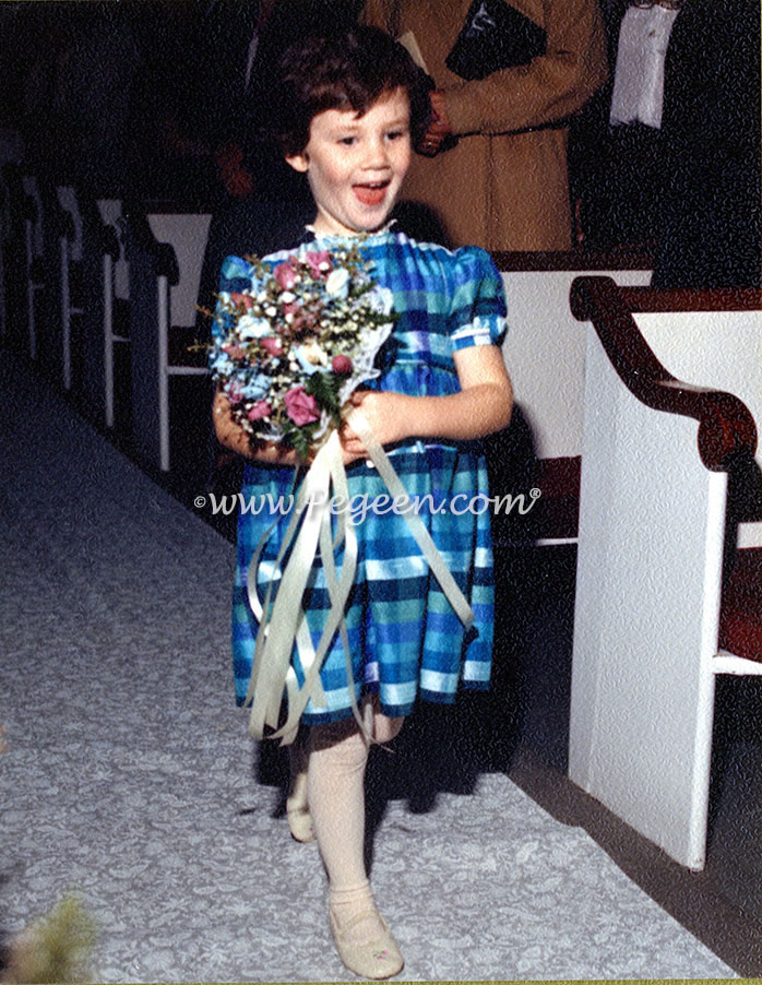 Wedding of the Month - Navy Plaid Silk with Matching Ringbearer in Velveteen