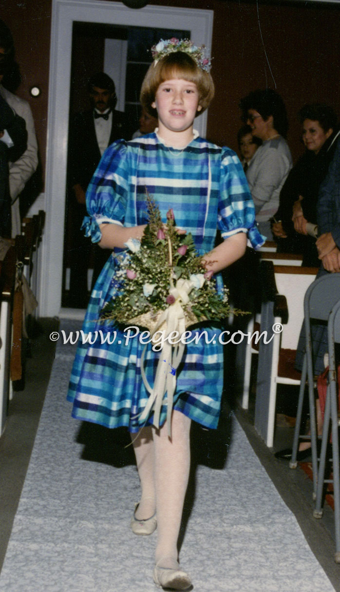 Wedding of the Month - Navy Plaid Silk with Matching Ringbearer in Velveteen