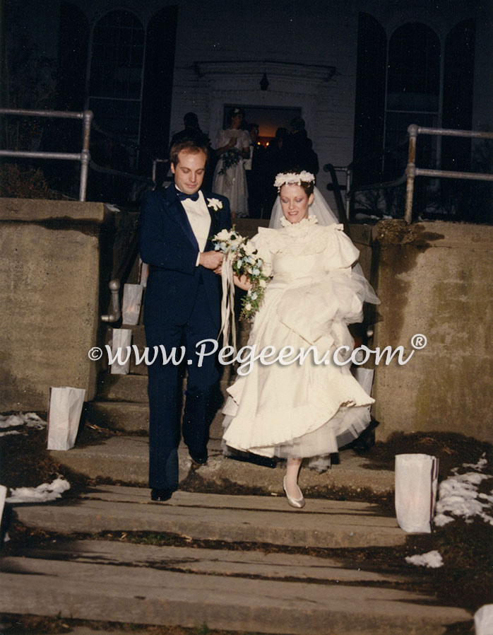 Wedding of the Month - Navy Plaid Silk with Matching Ringbearer in Velveteen