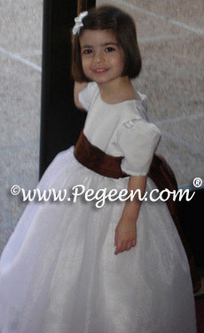 Toddler Flower girl dress in antique white silk