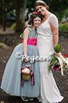 Flower Girl Dresses in Luscious Pink and Morning Gray