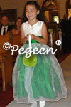 Flower Girl Dress in emerald and white