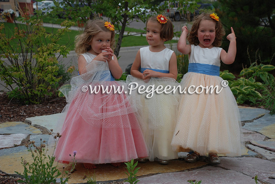 Glitter Tulle Flower Girl Dresses - Pegeen Couture Style 402 with layers and layers of tulle