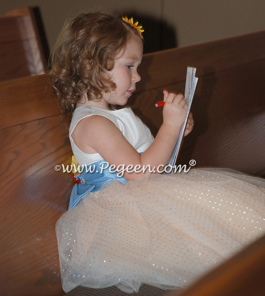 Glitter Tulle Flower Girl Dresses - Pegeen Couture Style 402 with layers and layers of tulle