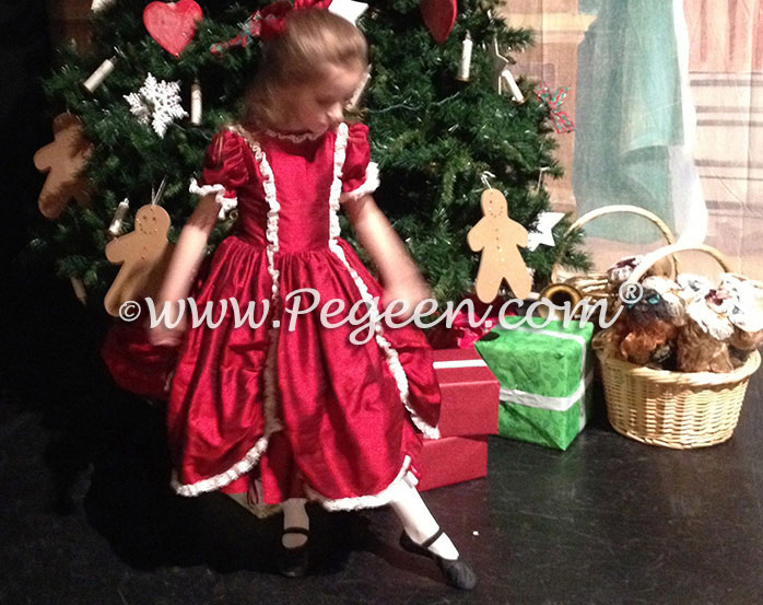 Red Silk Clara Nutcracker Party Dress – Pegeen Style 397