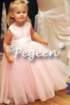 Featured Custom Tulle Flower Girl Dress in Peony Pink Tulle