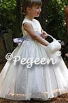 Flower girl dress in lilac and bisque