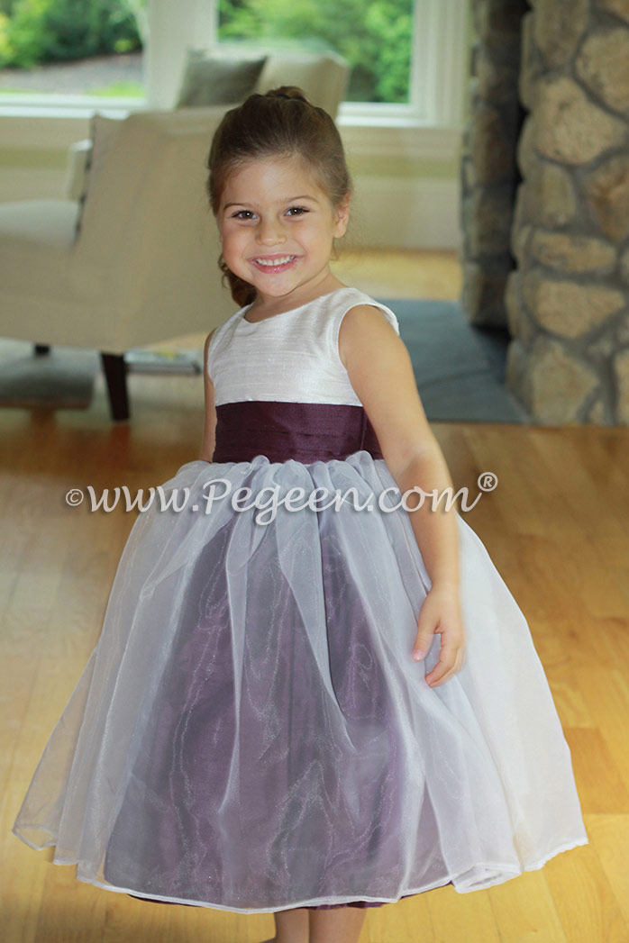 1000 Nights Custom Silk Flower Girl Dresses with An Organza Skirt from Pegeen Classics Style 309