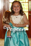 Custom flower girl dress in tiffany blue