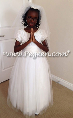 First Communion Dress Style 993 by Pegeen Heavenly White Collection