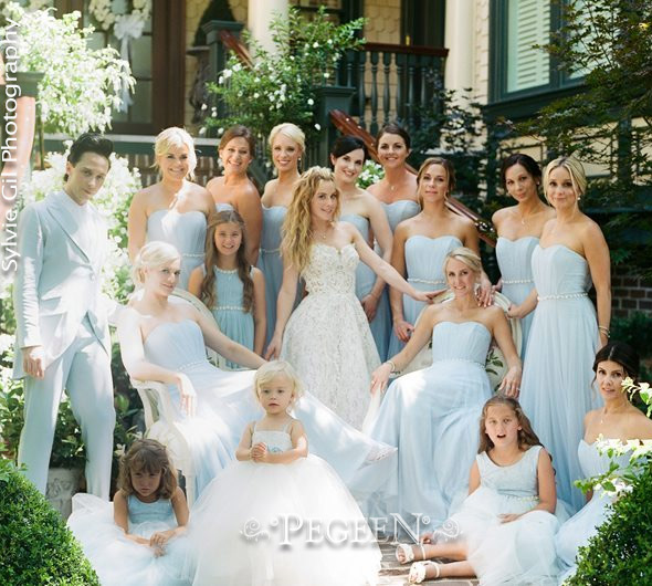 Ivory Embroidered Silk Flower Girl Dresses with fluffy tulle