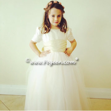 FLOWER GIRL DRESSES in New Ivory and Buttercreme Couture Style 402