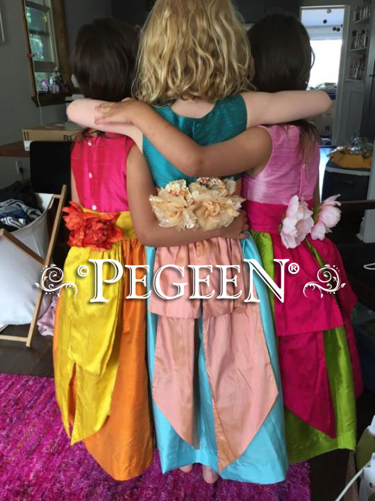 Pegeen Flower Girl Dresses style 383 and Junior bridesmaids style 320 in multiple shades for Costa Rica Wedding