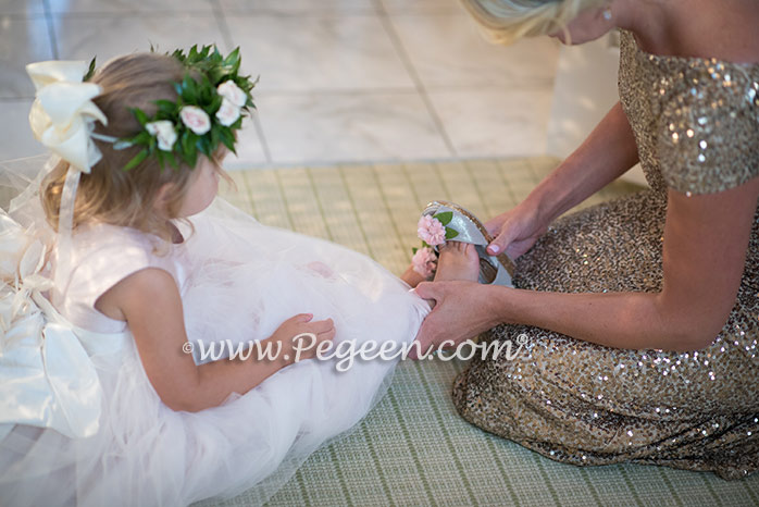 Toddler Flower Girl Dress featuring a Signature Bustle