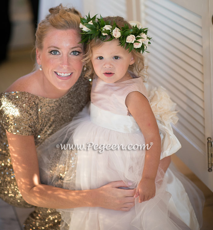 Toddler Flower Girl Dress featuring a Signature Bustle