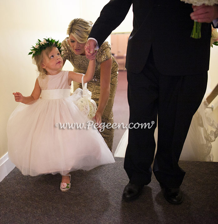 Toddler Flower Girl Dress featuring a Signature Bustle