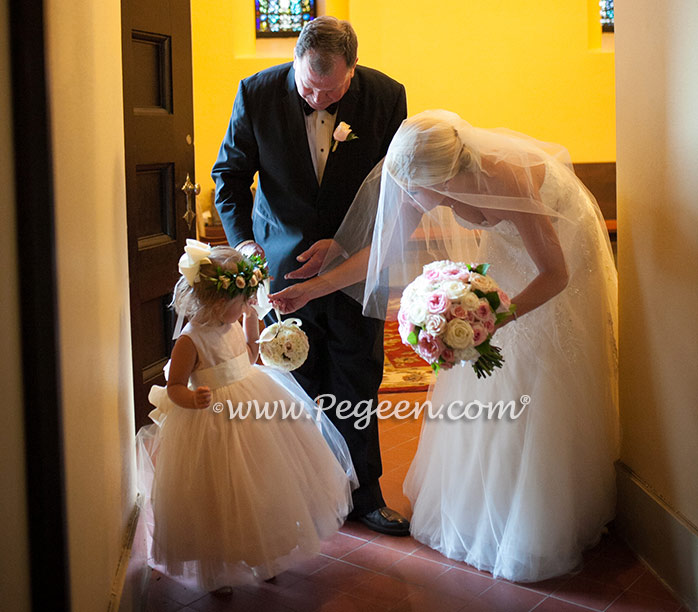 Toddler Flower Girl Dress featuring a Signature Bustle