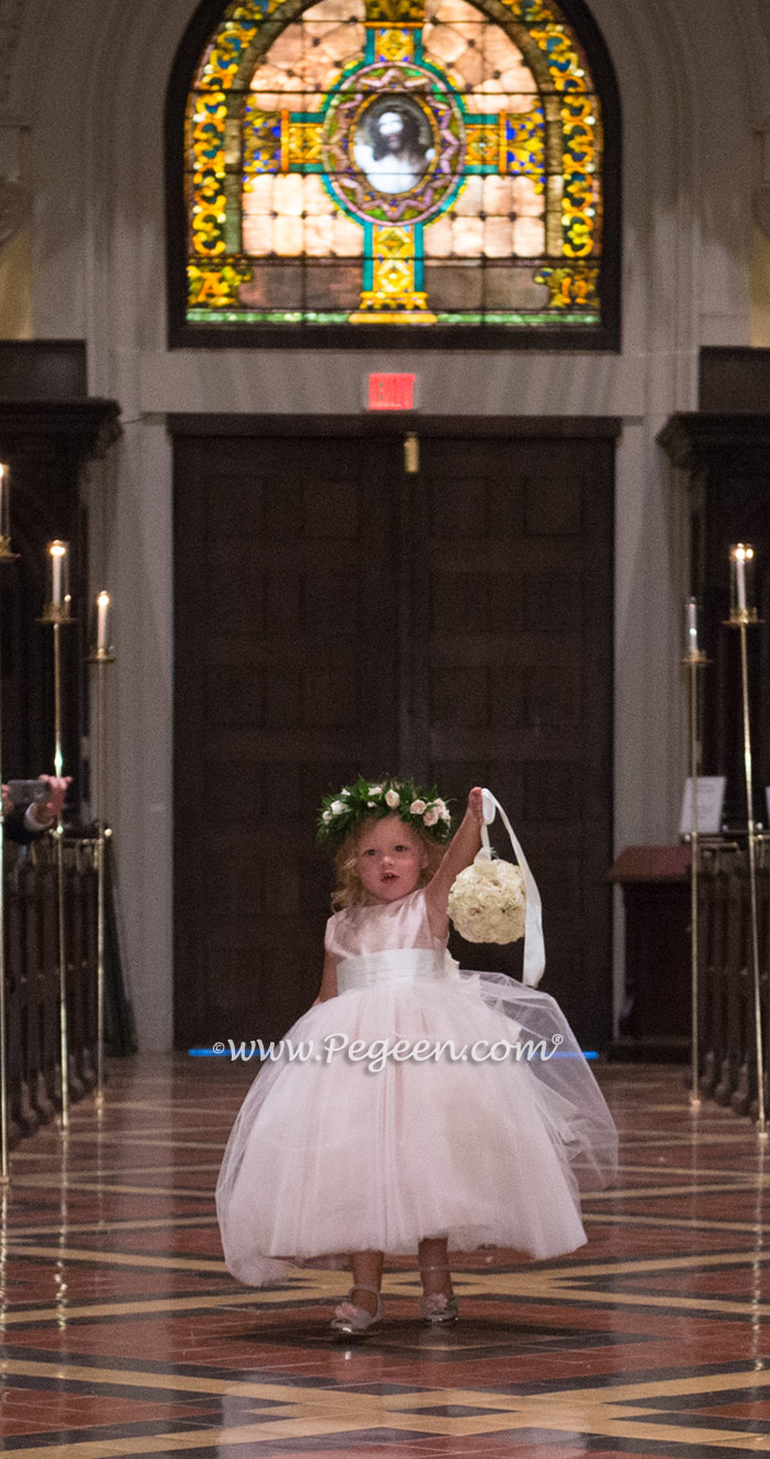 Toddler Flower Girl Dress featuring a Signature Bustle