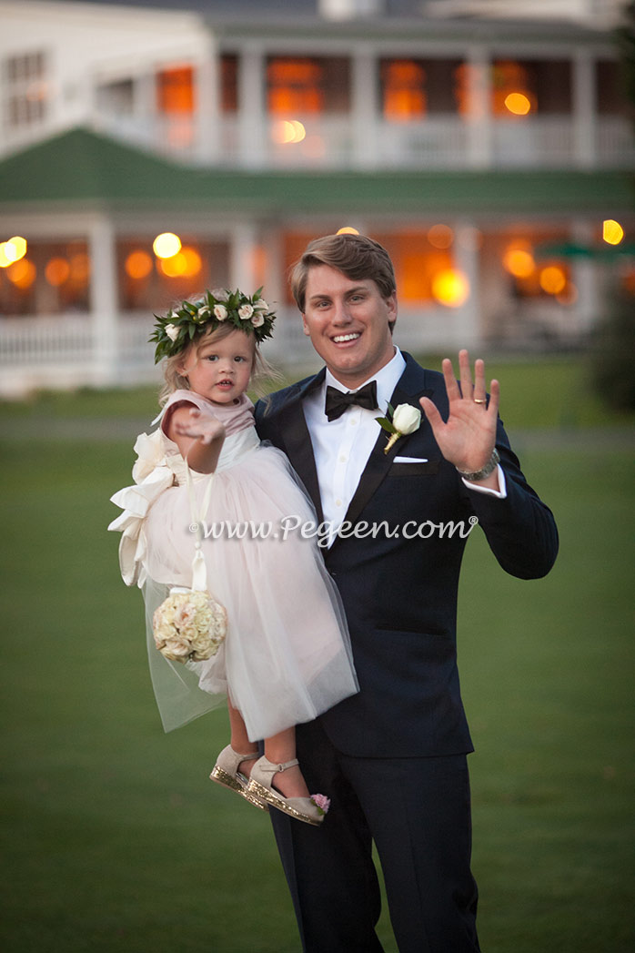 Toddler Flower Girl Dress featuring a Signature Bustle