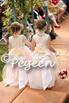 Ballet Pink and Ivory Tulle Silk Flower Girl Dresses
