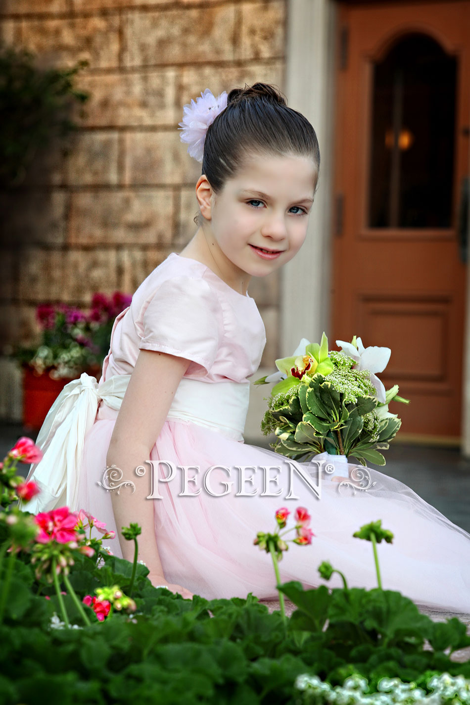 Peony Pink Flower Girl Dress Disney Photo Shoot