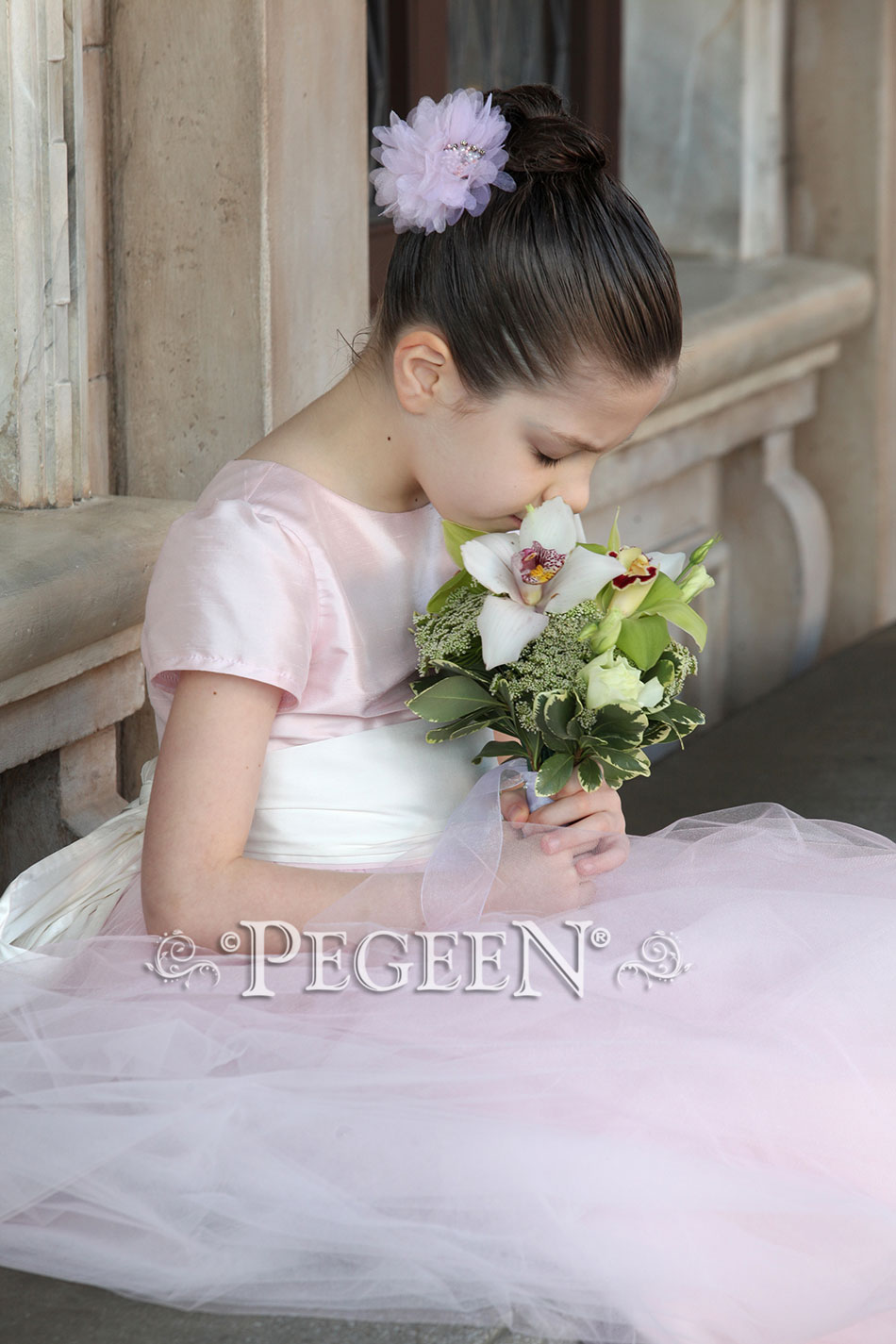 Peony Pink Flower Girl Dress Disney Photo Shoot