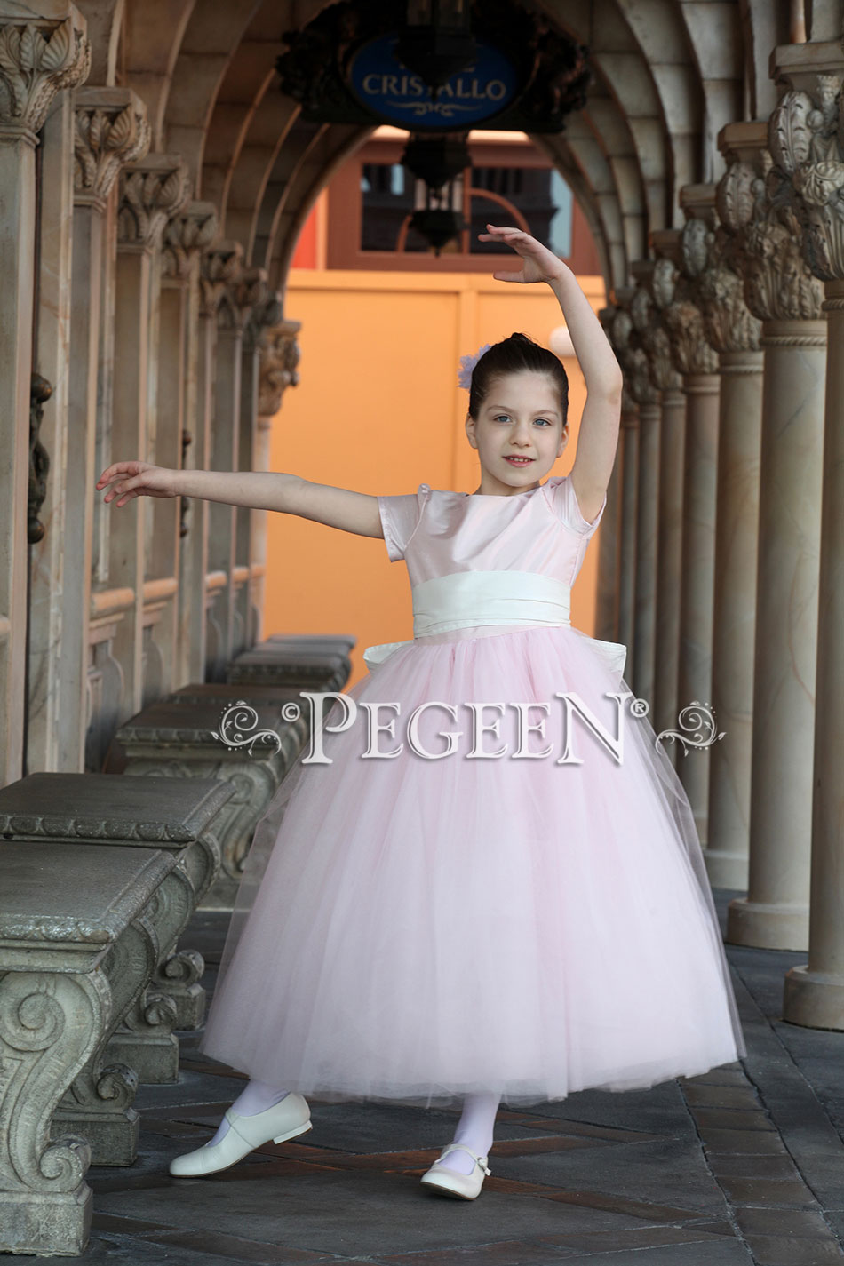 Peony Pink Flower Girl Dress Disney Photo Shoot