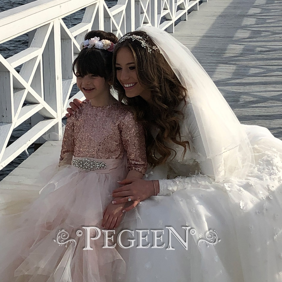 Featured Wedding and Flower Girl Dresses in Rose Gold