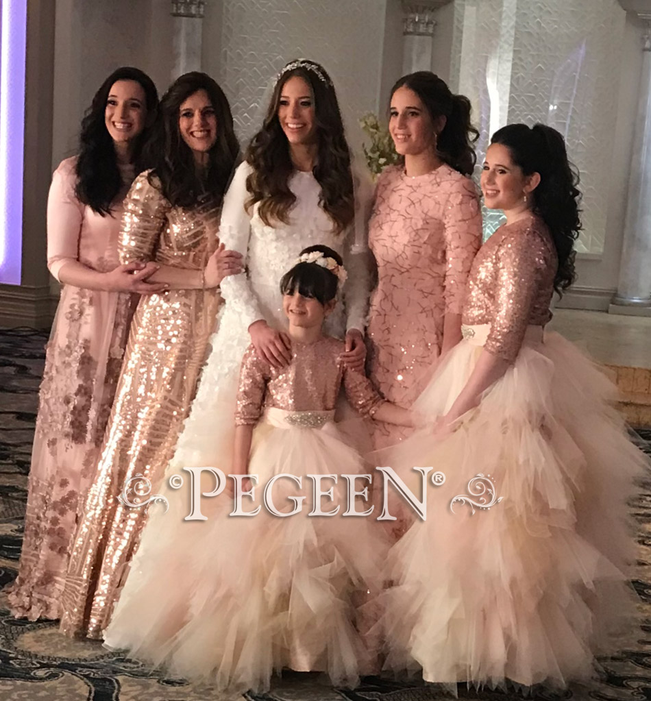 Featured Wedding and Flower Girl Dresses in Rose Gold