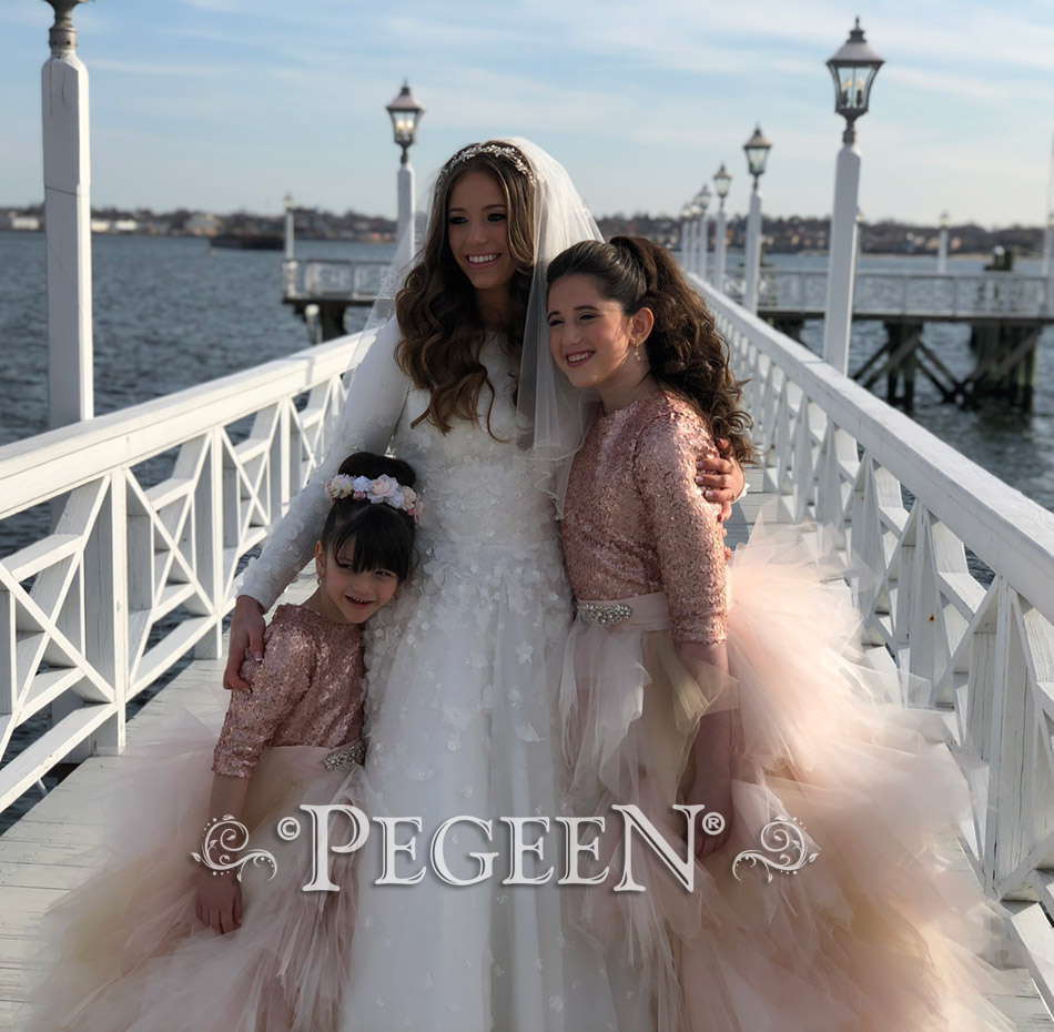 Featured Wedding and Flower Girl Dresses in Rose Gold