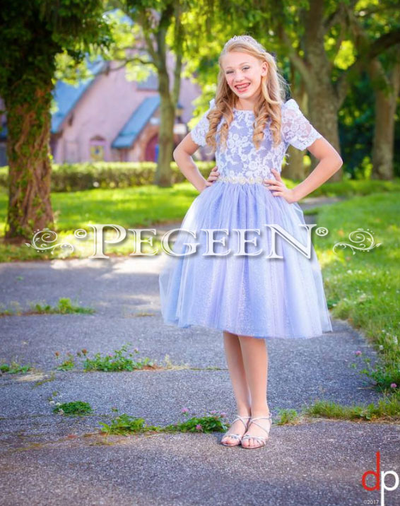 Lilac tulle bat mitzvah dress