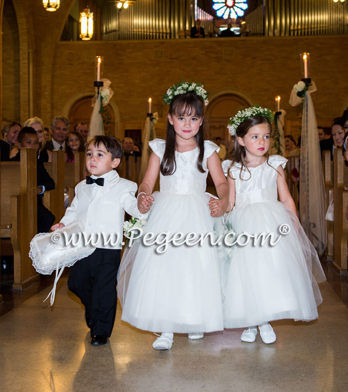 Flower Girl Dress with Open Neck and Collar