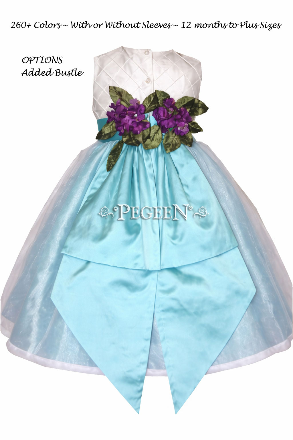 Ivory and pintuck silk with tiffany blue infant Flower Girl Dresses - Style 307 Ivory and pintuck silk with tiffany blue infant Flower Girl Dresses - Style 307