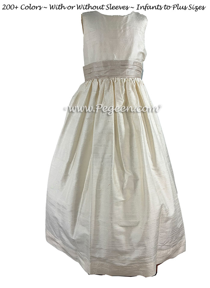 Ivory and toffee flower girl dress from 20 years ago