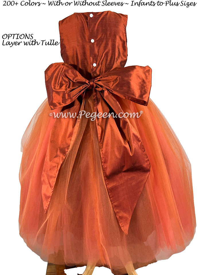 Mountain Fall silk and tulle flower girl dress
