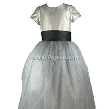Flower Girl Dress Style 402 with Silver Spider Tulle