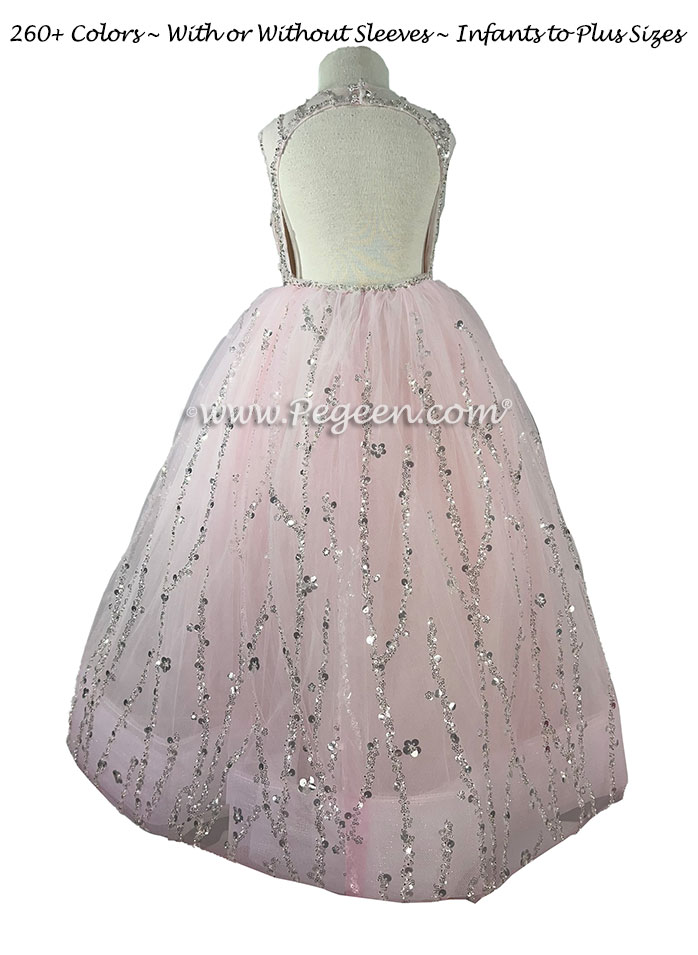 Style 430 Pink Ice Sequined backless dress