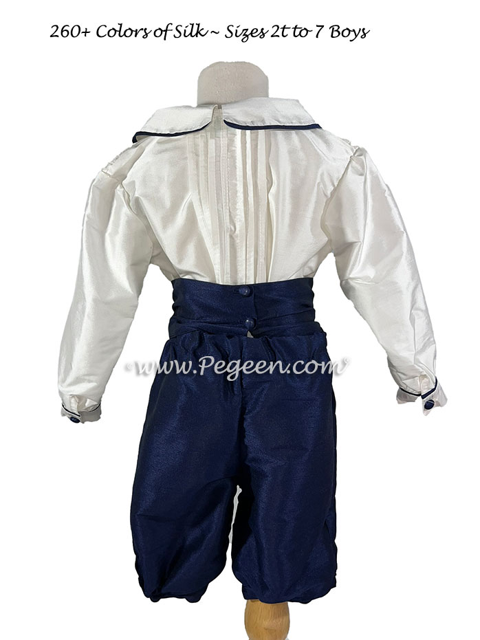 Navy and White French Style Ring Bearer Suit