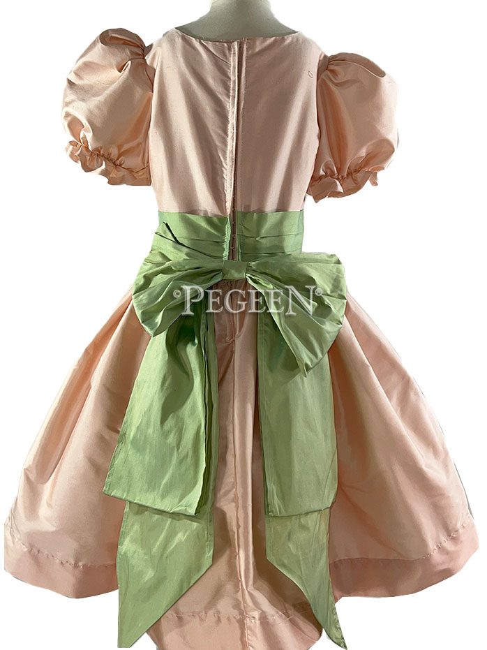 701 Ballet Pink with Celedon Green Silk Sash