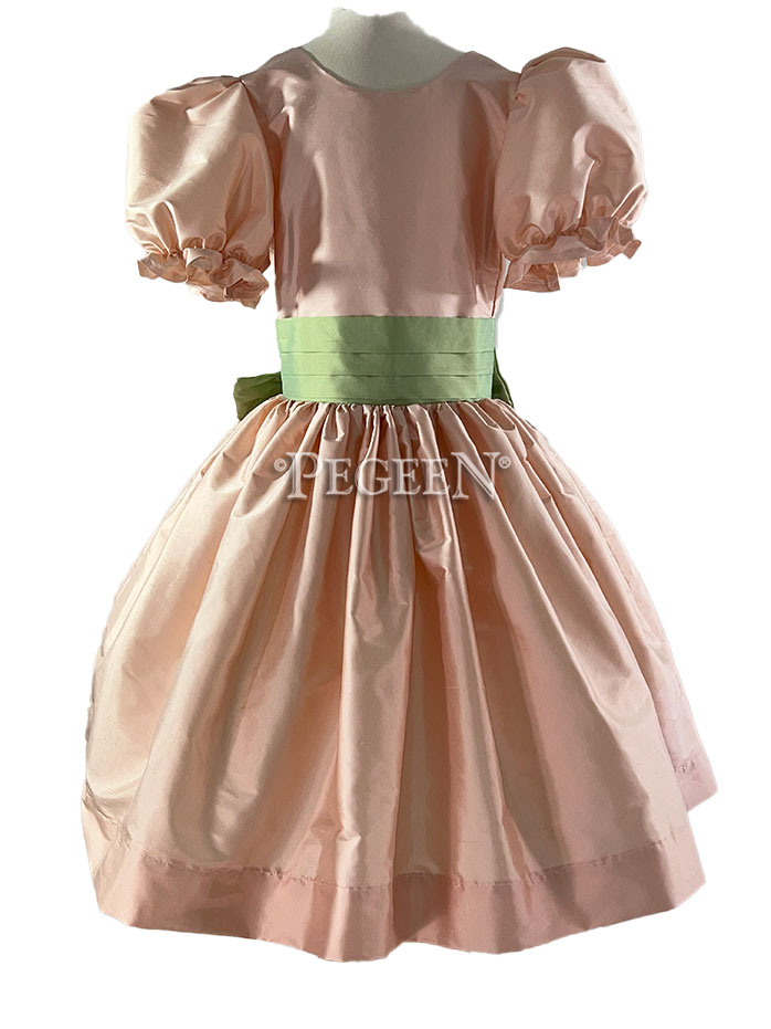 701 Ballet Pink with Celedon Green Silk Sash