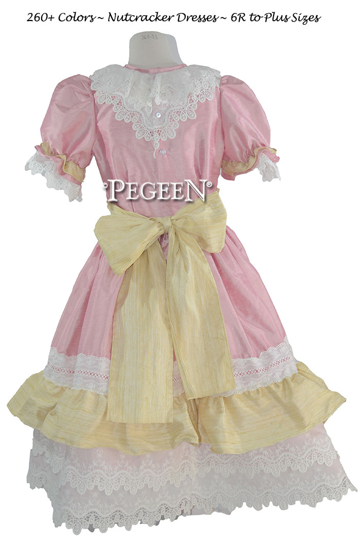 Crystal Pink and Veloute Yellow Clara Nutcracker Party Scene Dress Style 723 by Pegeen