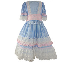 Hibiscus Pink and Denim Blue Silk Clara Nutcracker Dress