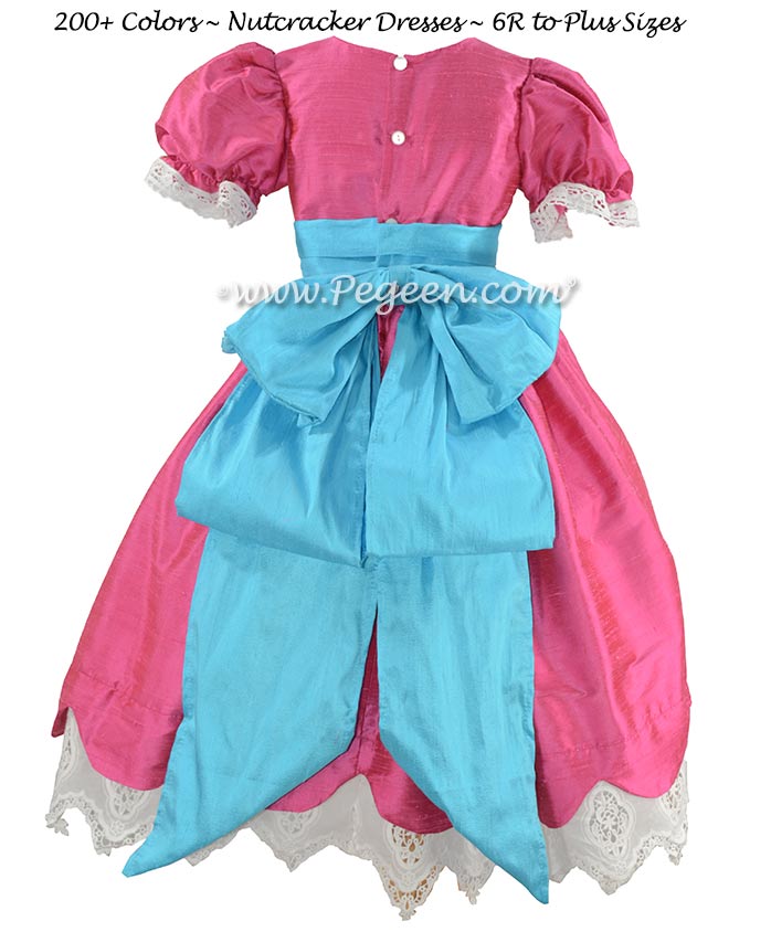 Style 724 Nutcracker Dress in Lollipop Pink and Matiste Blue