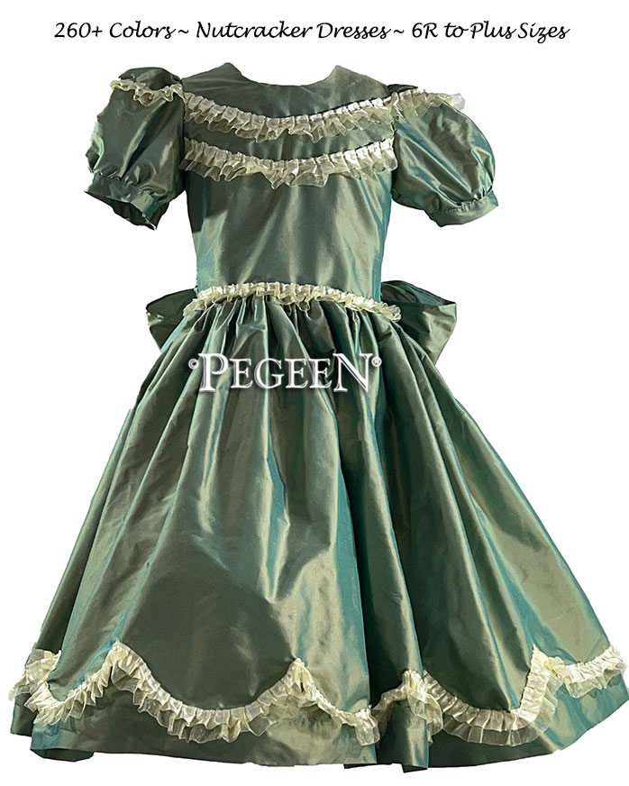 Green Tea Clara Nutcracker Party Scene Dress Style 725 by Pegeen