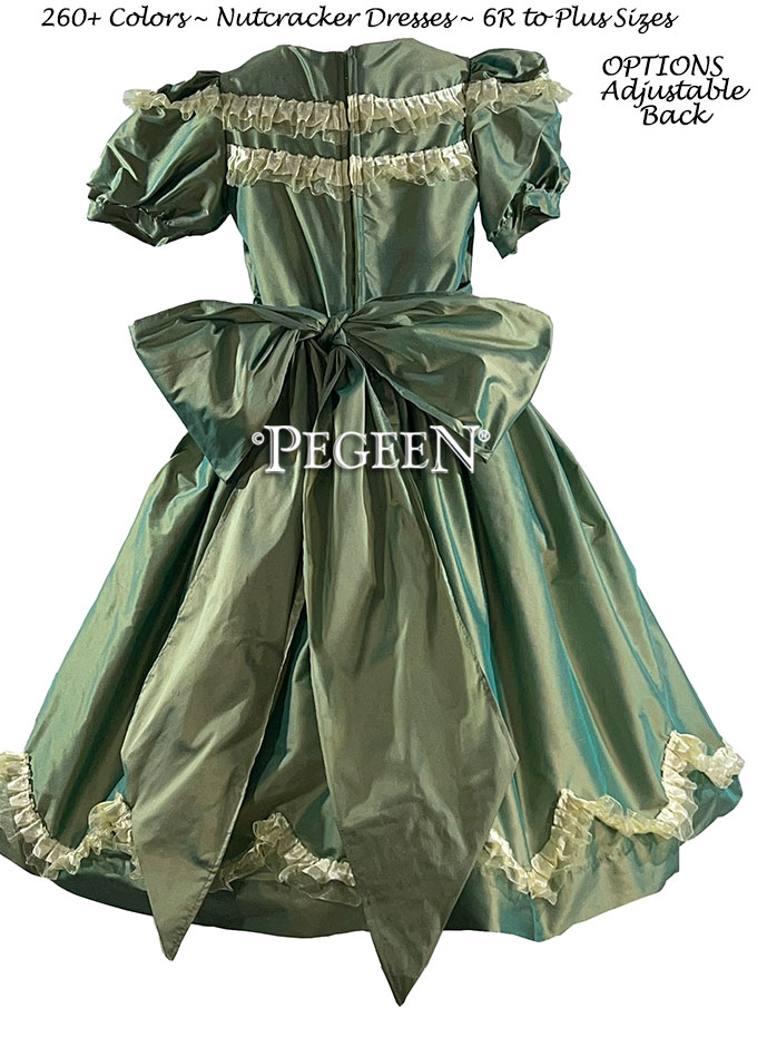 Green Tea Clara Nutcracker Party Scene Dress Style 725 by Pegeen