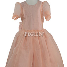 755 Peach Silk Organza with Swarovski Crystals