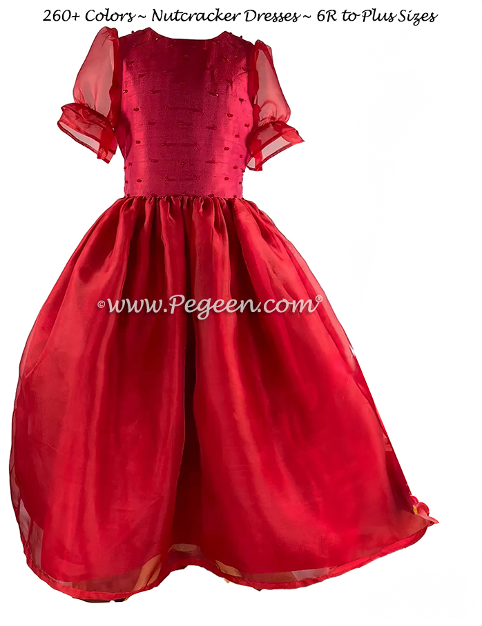 Red Silk and Organza Nutcracker Dress Style 755