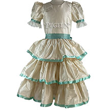 Nutcracker Costume Style 757 in Bisque with Aqua Ribbon Trim