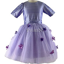 Custom Lilac Silk Bat Mitzvah Dress with Swarovski Crystal Details